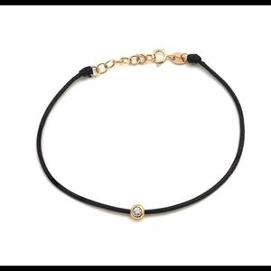 14Kt Bezel Diamond Cord Bracelet